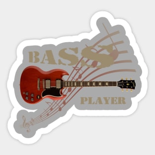 bass player Guitar Sticker